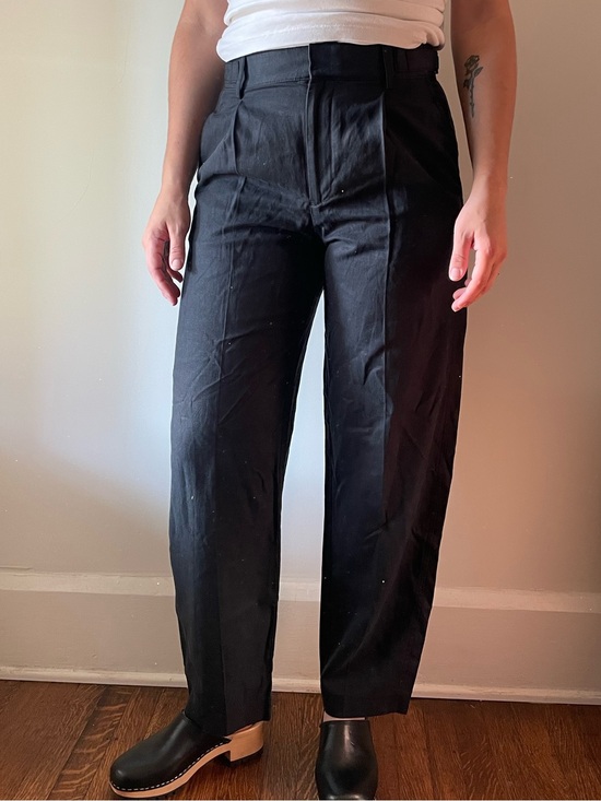 Madewell Pants - Madewell High-Rise Barrel-Leg Pants Black Linen Blend 2 NWT Trousers Workwear